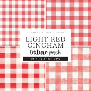Red Gingham Pattern Digital Paper, Plaid Background Texture, Gingham Seamless Pattern, Neutral Gingham Coquette Style Background