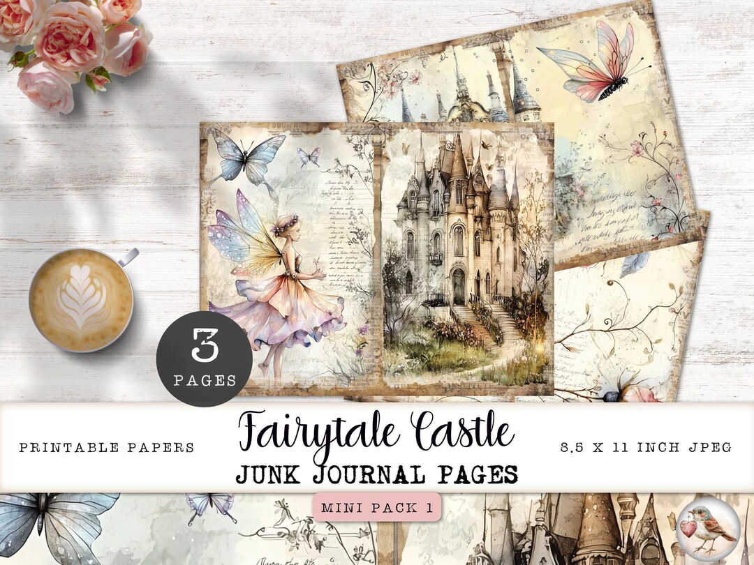 Fairytale Junk Journal Pages, 3 Fairy Tale Dreams Printable Digital ...