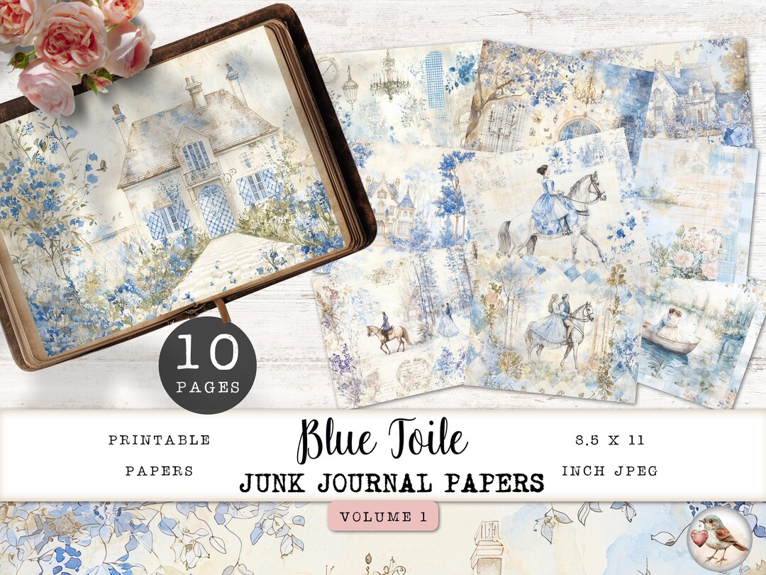 junkjournal【vintage Blue】 Amazon.com: Junk Journal Kit Vintage Blue: Vintage Ephemera