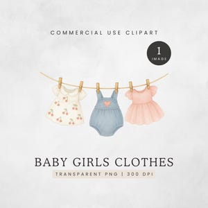 Baby-Mädchen-Wäscheleine Clipart, Baby-Mädchen-Baby-Dusche-Clip Art, süße Strampelanzug PNG, Baby-Wäscheleine Clipart, Neugeborenen-Grafik