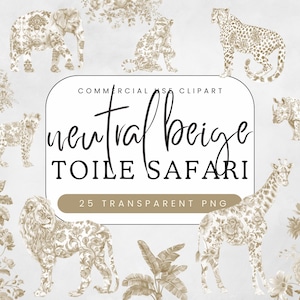 Neutrale toiletsafari babyshower | Franse Toile De Juoy | Chinoiserie Afrikaanse wilde dieren | Elegant bloemendecor | Commercieel gebruik