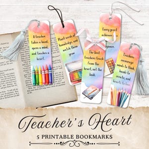 Segnalibri stampabili per insegnanti, segnalibri con citazioni didattiche arcobaleno, stampa a casa, simpatici regali per gli amanti dei libri, stampa e ritaglia, umore da lettura