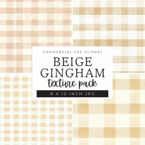 Beige Gingham Muster Digitales Papier, karierte Hintergrundtextur, Gingham Nahtloses Muster, Neutraler Gingham Kokette Stil Hintergrund