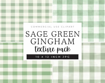 Salbei grün Gingham Muster Digitales Papier, karierte Hintergrundtextur, Gingham Nahtloses Muster, grüner Gingham Kokette Stil Hintergrund