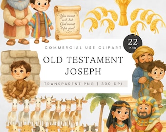 Joseph Clipart, Old Testament Bible Character Clip Art, Coat of Many Colors Biblical Character PNG, Sunday School Bible Craft, Genesis Image