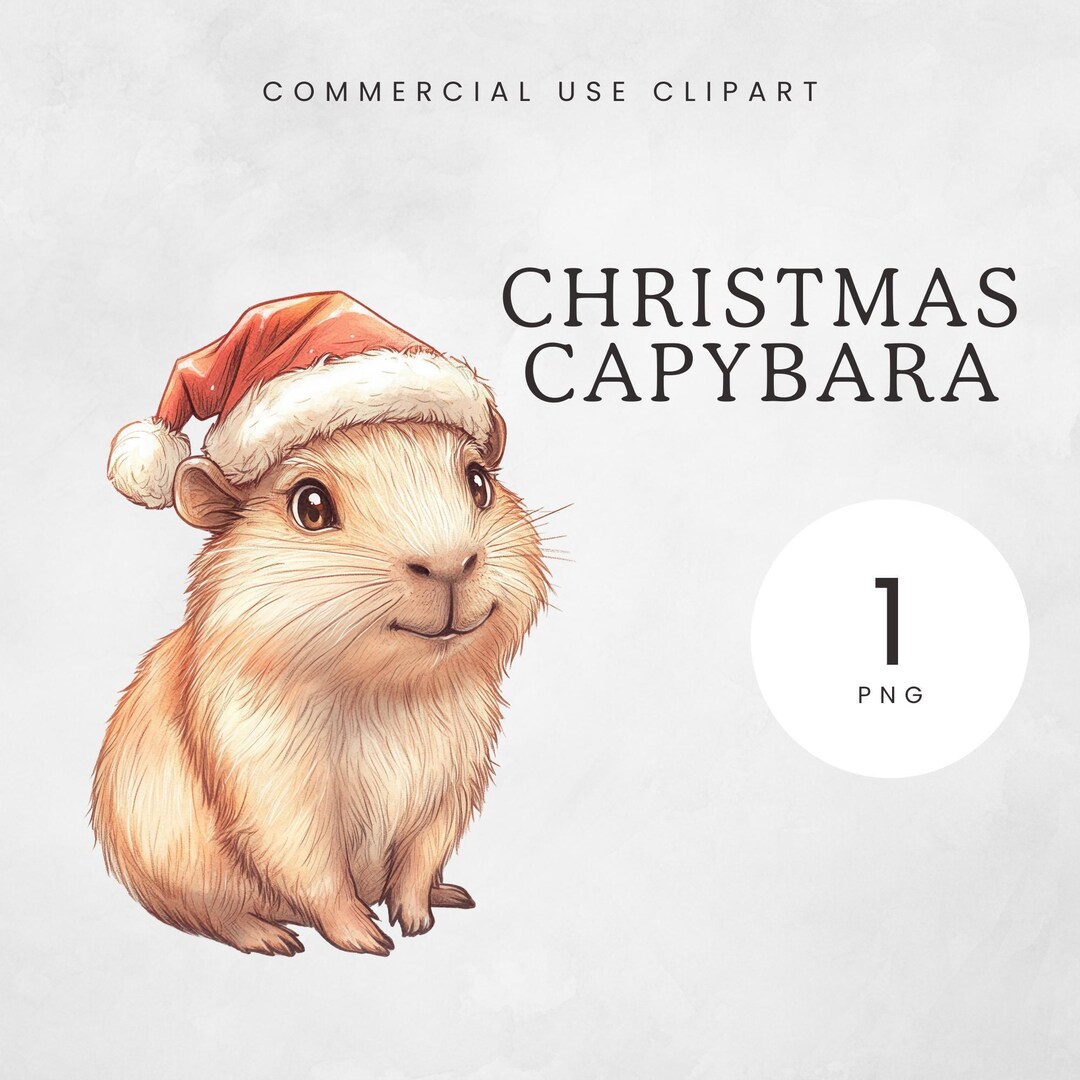 Capybara Christmas PNG, Funny Holiday Clipart, Cute Animal Design ...
