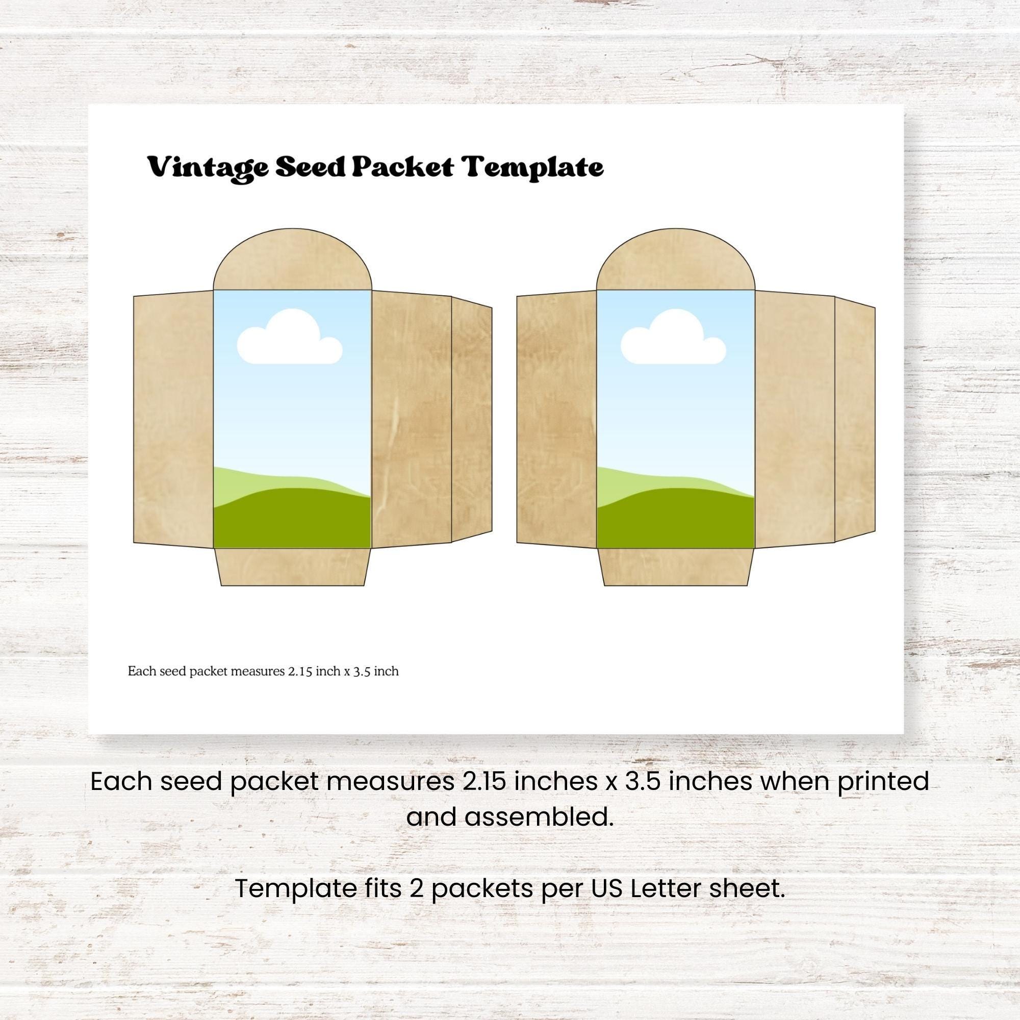 Seed Packet Template, Custom Vintage Flower Seed Packet, Drag and Drop ...