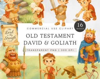 David and Goliath Clipart, Old Testament Biblical Character Clip Art, King David & Saul PNG, Christian Faith Images, Bible Study