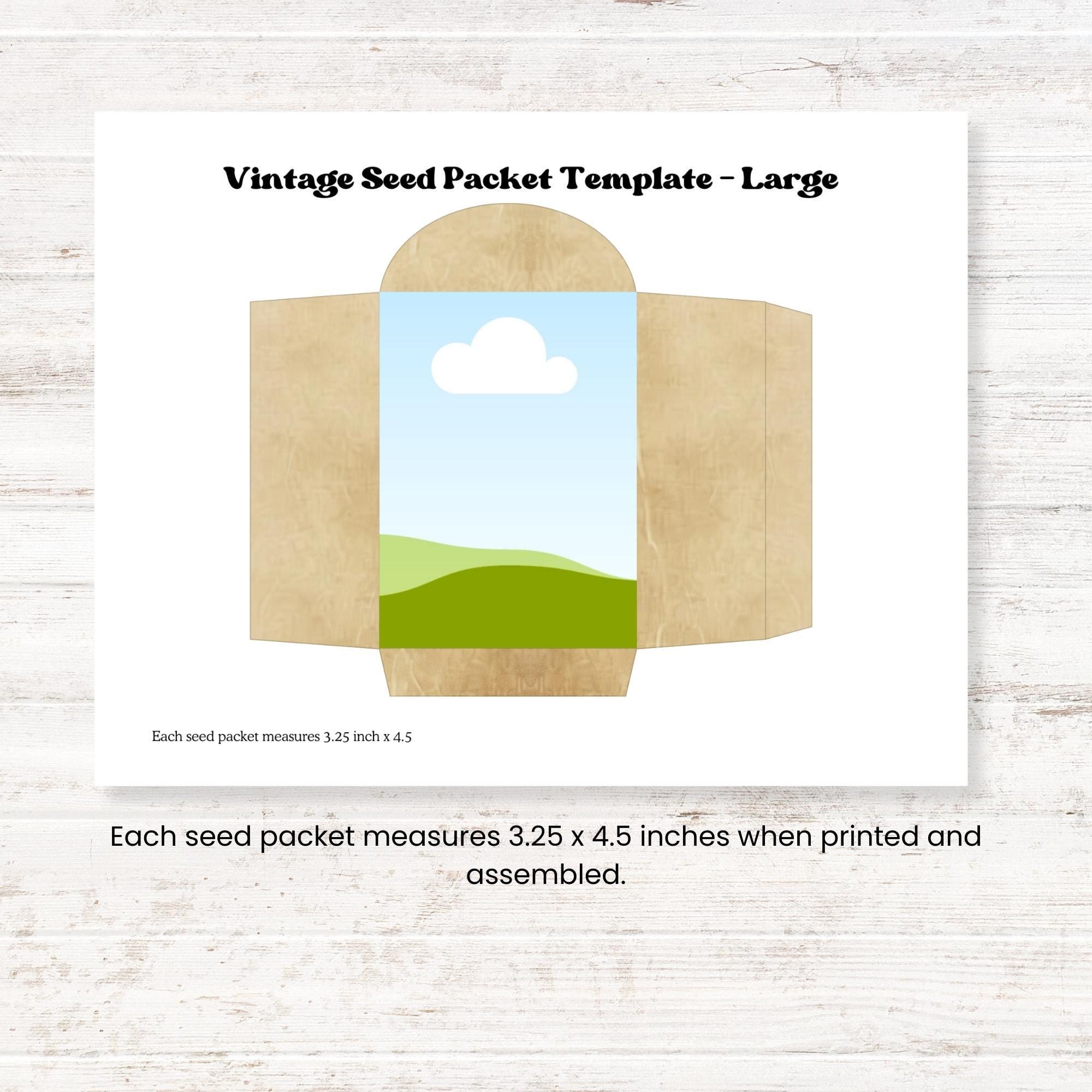 Seed Packet Template, Custom Vintage Flower Seed Packet, Drag and Drop ...