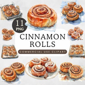 Cinnamon Roll Clipart | Dessert for Breakfast PNG | Cinnamon Bun Clip Art | Sweet Roll | Bakery Clipart | Commercial Use | Digital Download