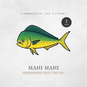 Mahi Mahi PNG, Watercolor Mahi Mahi Fish Clip Art, Deep Sea Fishing Clipart, Saltwater Fish Graphic, Mahi Mahi Image, Ocean Fish Design