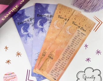 Officially Licensed Tandem Read Throne of Glass Bookmarks | Empire of Storms and Tower of Dawn | Dual Read Guide