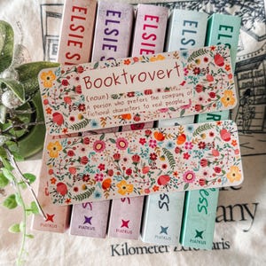Spring Floral Booktrovert Bookmark | Bookish Stationery | Bookish Humour | Definition Reader Present | Book Club Gift |