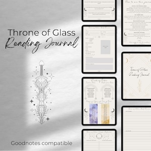 Diario de lectura digital Trono de cristal / Instrucciones de lectura en tándem / Guía de lectura inmersiva / Reflexión sobre el libro / Diario Goodnotes / T O G