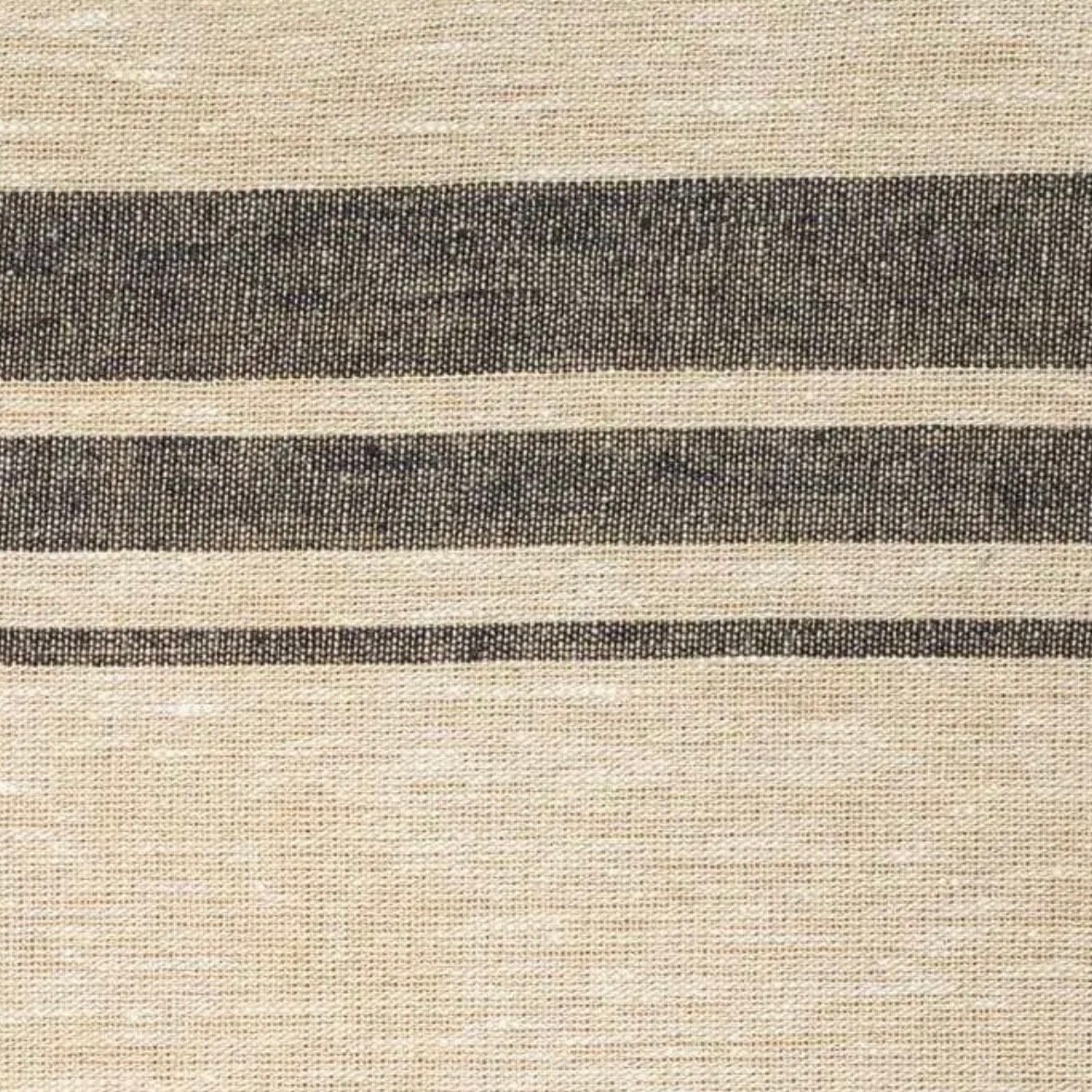 French Style Rustic Linen Table Runner – Black Stripes. Farmhouse Table ...