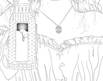 Curvy Girl Fashion Coloring Pages, Body Positive Art (Digital Download)