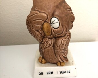 Cute Owl Vintage Mid Century Humorous Figurine