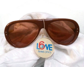 Vintage L6VE Tennis Optics Sunglasses With Retractable Metal Arms Love 6 Six Japan 60s 70s