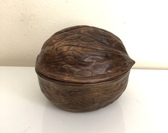 Vintage Ceramic Walnut Dish 70s