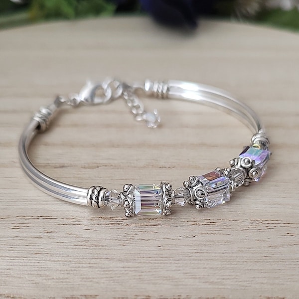 April Birthstone Bracelet For Women Crystal Anniversary Gift Personalized Bridesmaid Gift Custom Bridal Party Jewelry Birthday Gift for Her