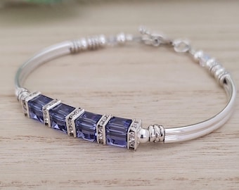 Alexandrite Birthstone Bracelet Personalized Birthday Gift For Her June Birthstone Jewelry Custom Bridesmaid Bracelet Gift For Bridal Party