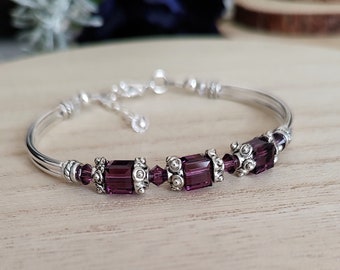 Amethyst Birthstone Bracelet: Personalized Birthday Gift Jewelry
