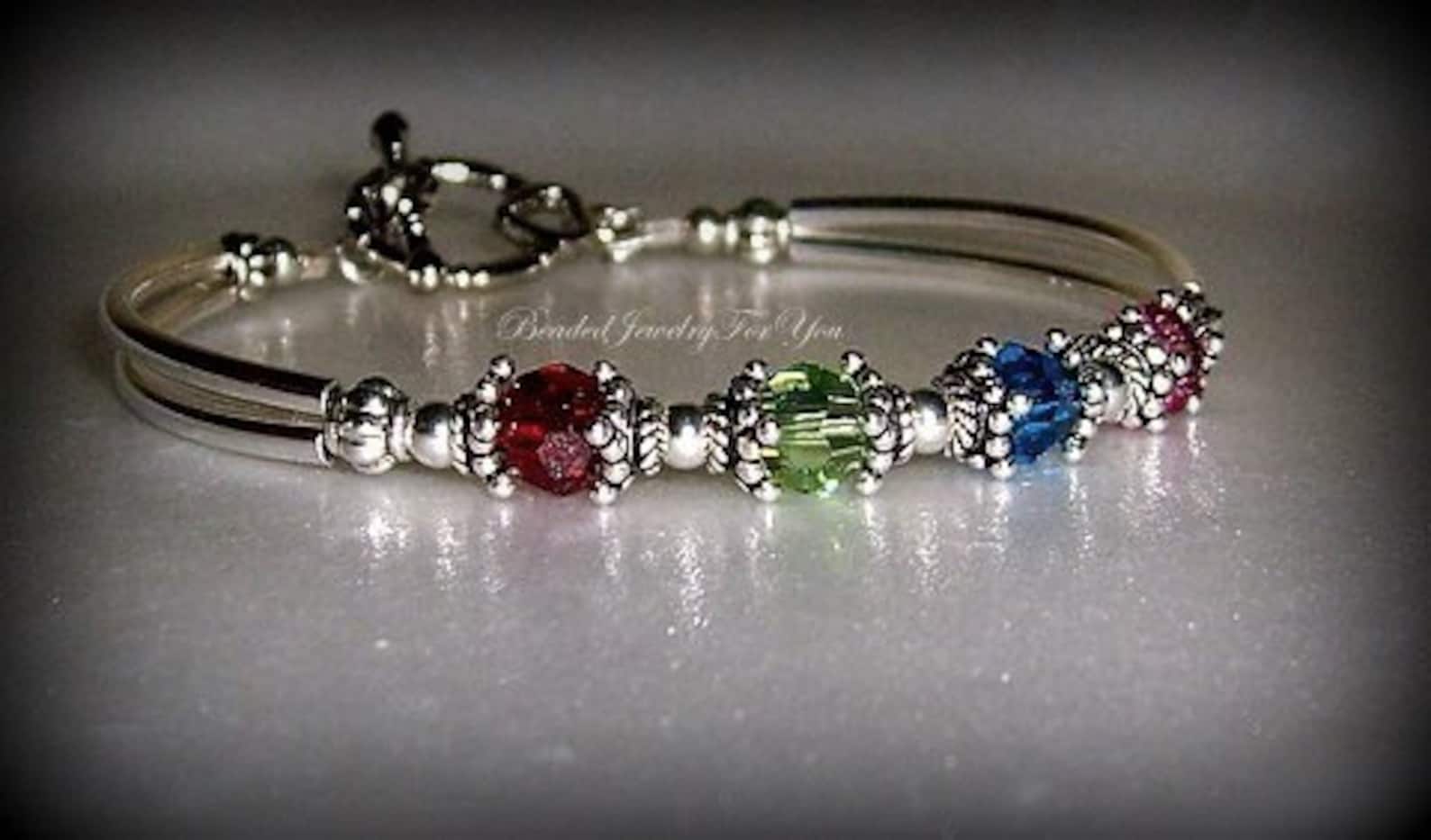 Birthstone Bracelet Mothers Day Gift Custom Bracelets Etsy