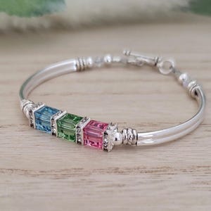 aquamarine birthstone bangle bracelet