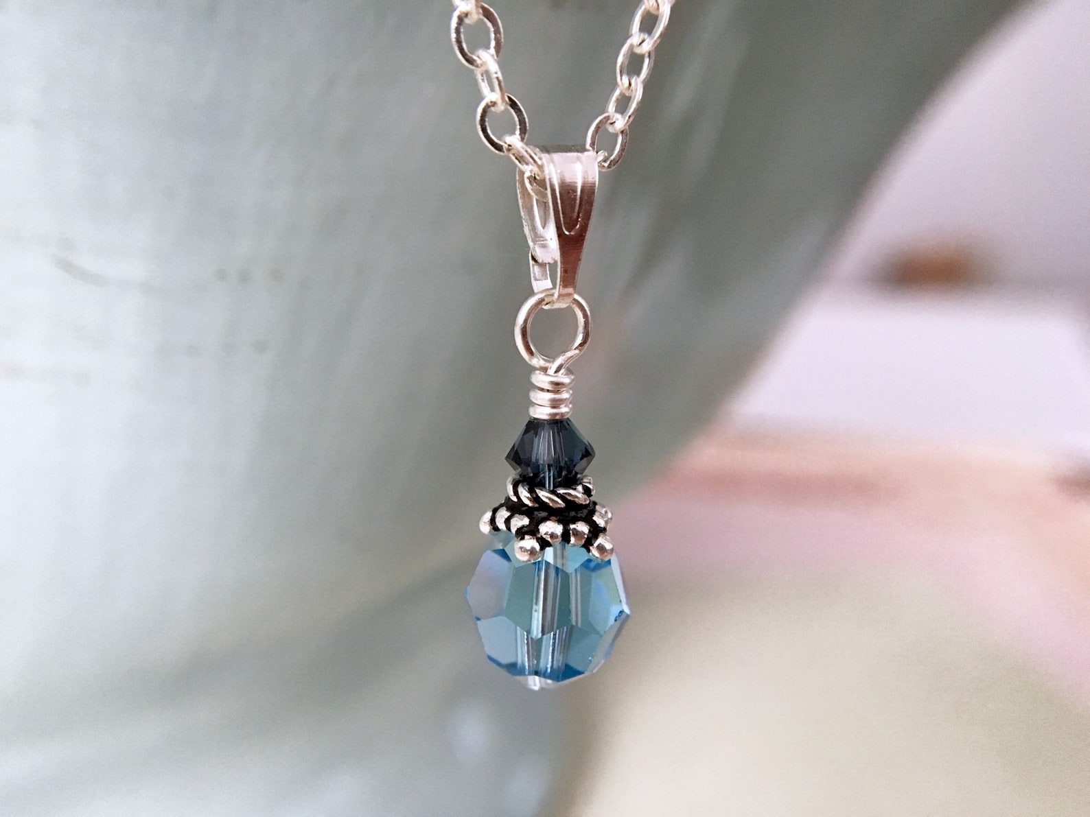 Aquamarine necklace and earrings Clearance