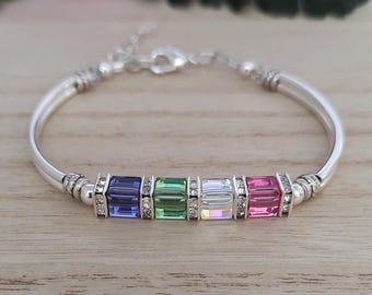 Personalized Mothers Birthstone Bracelet Personal Birthstone Gifts-for-Women-Friend Birthday Gifts for Anniversary Birthday Gift-for-Wife