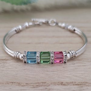 march birthstone bangle bracelet