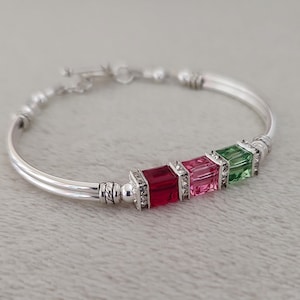 Family Birthstone Bracelet For Women Personalized Gifts for Mom Grandma Birthstone Jewelry Handmade Charm Bracelet Custom Mothers Day Gift