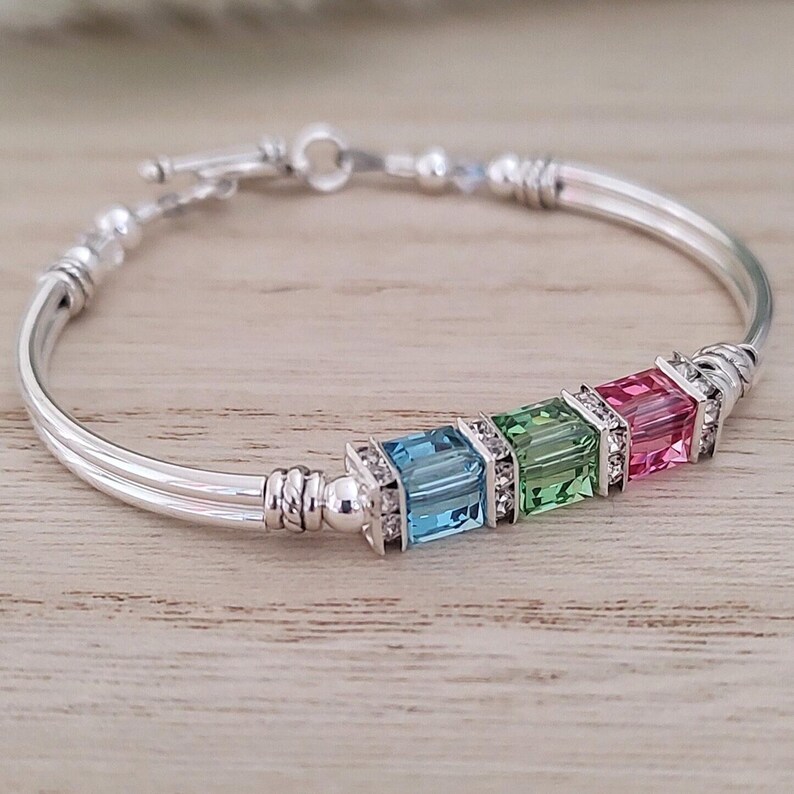 october birthstone bangle bracelet