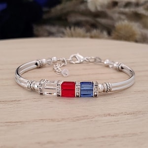 Red White and Blue Bracelet for Women 4th of July Jewelry Custom Bracelet Independence Day Jewelry Custom Patriotic Jewelry Fourth of July