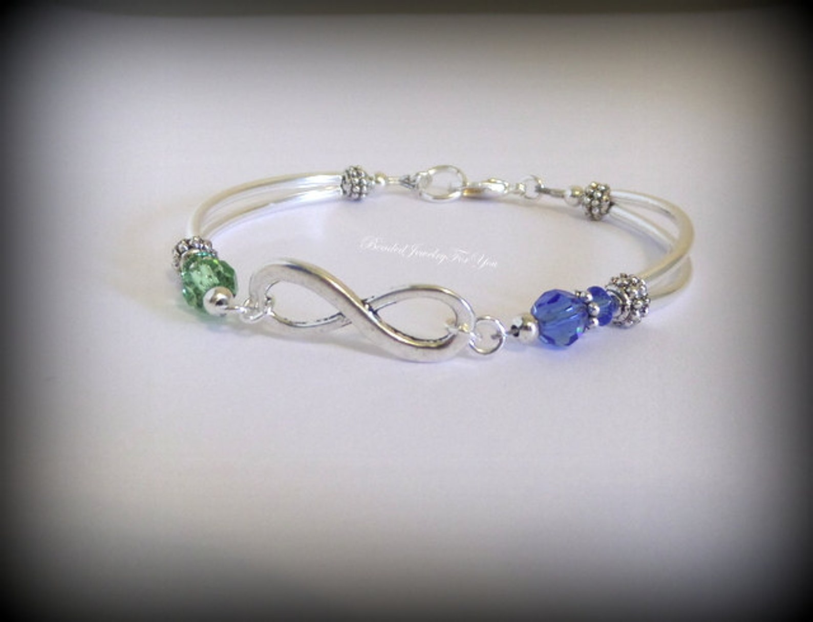 Birthstone Infinity Bracelet Infinity Wedding Jewelry Etsy