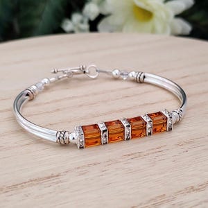 Adjustable Birthstone Bangle Bracelet: Birthstone Jewelry For November Birthdays
