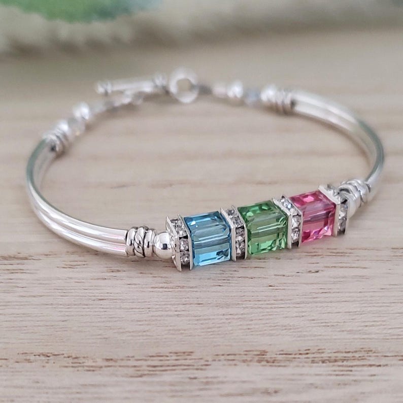 august birthstone bangle bracelet