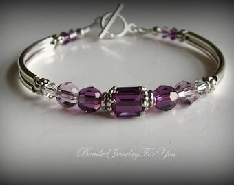 Amethyst Birthstone Bracelet, Wedding Jewelry, Bridesmaid Jewelry, February Birthstone Bracelet, Jewelry For Bride, Wedding Jewelry gift