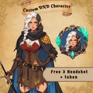 Custom DnD Character, Fantasy Art, DnD Potrait, Fantasy Character Commission, Dungeon dan Dragons, DnD Art, RPG, DnD Campaign Gift