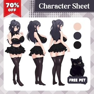 Reference Sheet, Custom Character Sheet, Furry Reference Sheet, Vtuber Character Reference Sheet, Anime Design