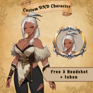Custom DnD Character Portrait | Dungeons and Dragons Commission | Fantasy RPG Art | DnD Party Gift | Character Sheet & Reference