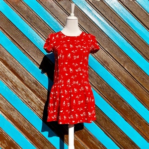 Vintage Bedrucktes Minikleid