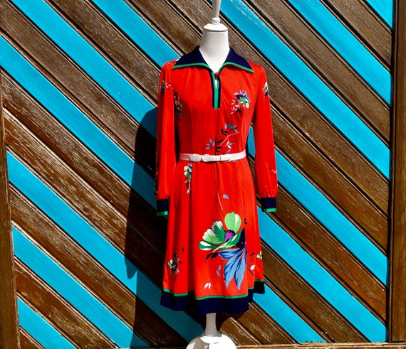 70s collared cheap dress