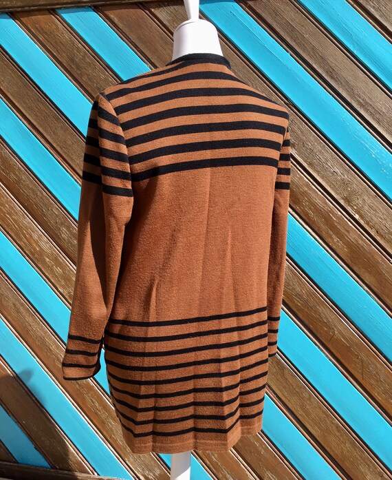 Vintage 80s Brown and Black Striped Sweater - Ara… - image 5