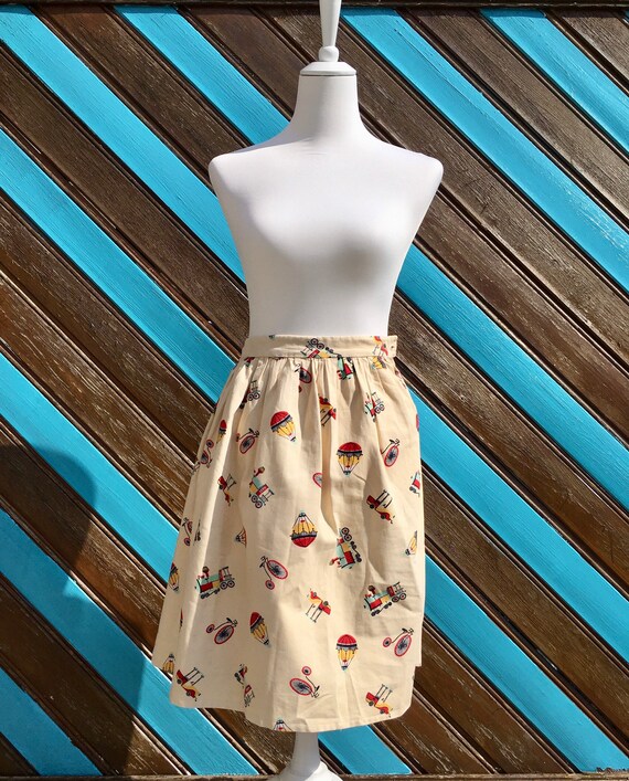 Vintage 70s Printed Skirt - image 5
