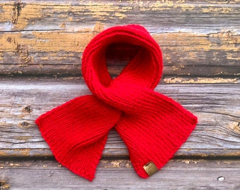 Custom Hand Knit Scarf - Reds