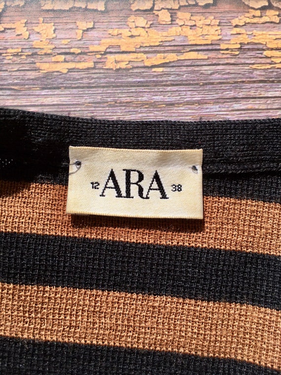 Vintage 80s Brown and Black Striped Sweater - Ara… - image 9