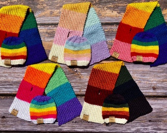 Rainbow Scarf & Hat Set