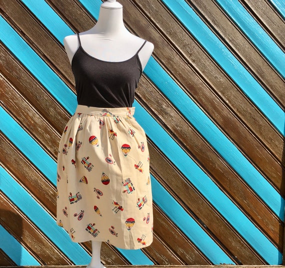 Vintage 70s Printed Skirt - image 1