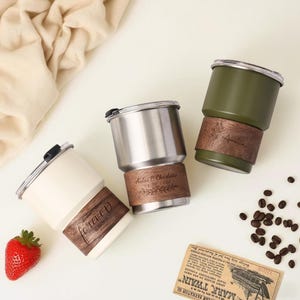 Vaso de café, taza de viaje personalizada, taza de acero inoxidable con nombre, tazas grabadas personalizadas, propuesta de dama de honor, regalos de boda
